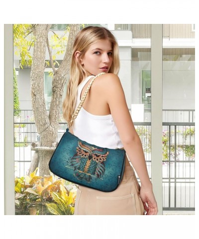 Small Chain Shoulder Bag for Women Travel Hobo Tote Handbag Clutch Purse with Zipper Multicolor 23 $15.50 Totes