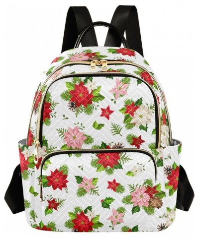 Poinsettia Flowers Backpack Purse for Women Small Mini Women's Fashion Backpack Back Pack Weekend Bag,M Medium $16.10 Backpacks