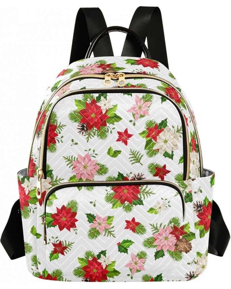 Poinsettia Flowers Backpack Purse for Women Small Mini Women's Fashion Backpack Back Pack Weekend Bag,M Medium $16.10 Backpacks