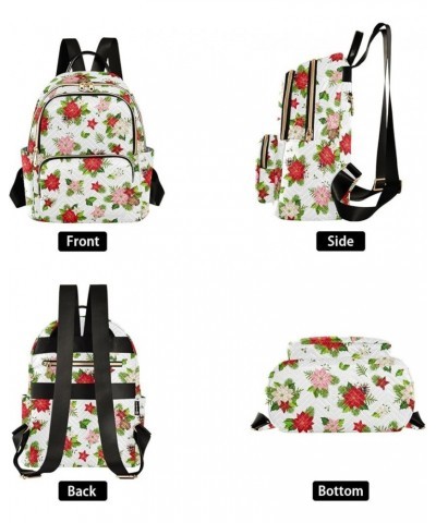 Poinsettia Flowers Backpack Purse for Women Small Mini Women's Fashion Backpack Back Pack Weekend Bag,M Medium $16.10 Backpacks