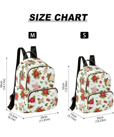 Poinsettia Flowers Backpack Purse for Women Small Mini Women's Fashion Backpack Back Pack Weekend Bag,M Medium $16.10 Backpacks