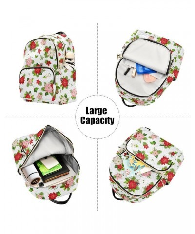 Poinsettia Flowers Backpack Purse for Women Small Mini Women's Fashion Backpack Back Pack Weekend Bag,M Medium $16.10 Backpacks