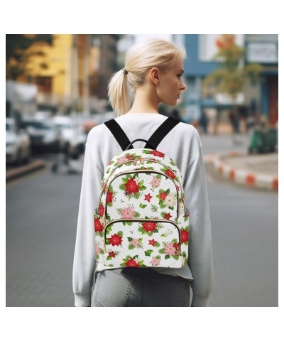 Poinsettia Flowers Backpack Purse for Women Small Mini Women's Fashion Backpack Back Pack Weekend Bag,M Medium $16.10 Backpacks