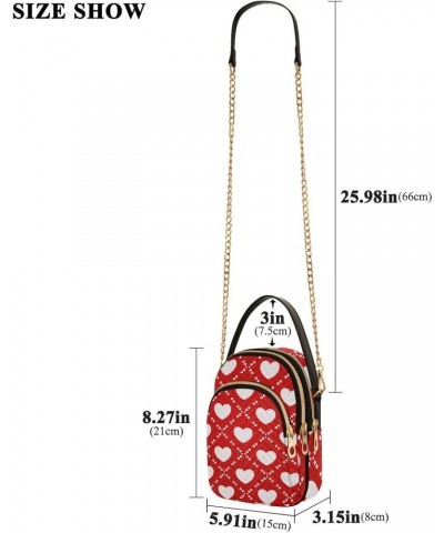 Valentine's Day Red Herat Crossbody Bags for Women Crossbody Purses Side Bag with Chain Strap for Women Travel $13.77 Crossbo...