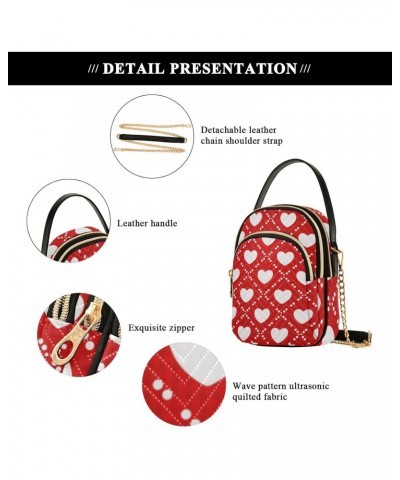 Valentine's Day Red Herat Crossbody Bags for Women Crossbody Purses Side Bag with Chain Strap for Women Travel $13.77 Crossbo...