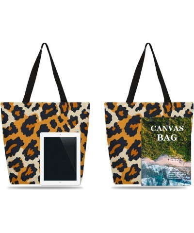 Adorable Animal Patterns Canvas Tote Bag - Perfect for Casual Outfits $12.18 Totes