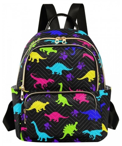 Colorful Dinosaurs Backpack Purse for Women Anti-theft Small Fashion Travel Backpack with Strap Handbag Lady Purse,M Small $2...