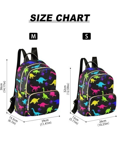 Colorful Dinosaurs Backpack Purse for Women Anti-theft Small Fashion Travel Backpack with Strap Handbag Lady Purse,M Small $2...