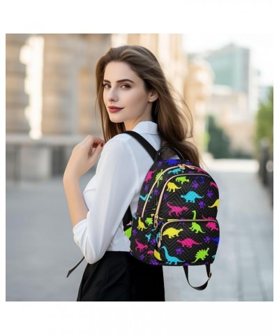 Colorful Dinosaurs Backpack Purse for Women Anti-theft Small Fashion Travel Backpack with Strap Handbag Lady Purse,M Small $2...