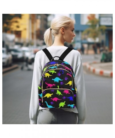 Colorful Dinosaurs Backpack Purse for Women Anti-theft Small Fashion Travel Backpack with Strap Handbag Lady Purse,M Small $2...