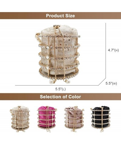 Elegant Formal Clutch Purses Womens Evening Bags Rhinestones Bucket Bag for Wedding Prom Birthday Party Pink 2 $39.94 Evening...