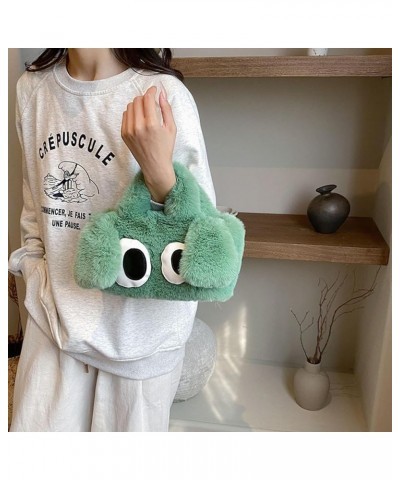 Bag women's cute puppy big eyes cute cartoon plush bag fashion handbag women's chain Women's bag White $15.08 Totes