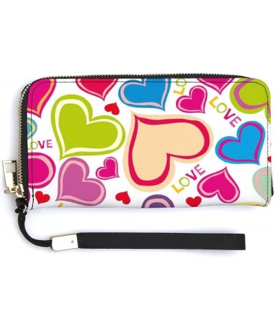 Long Clutch Wallet, Long Handbag with Wristlet Strap, PU Leather Zip Purse Multi 11 $19.03 Wristlets