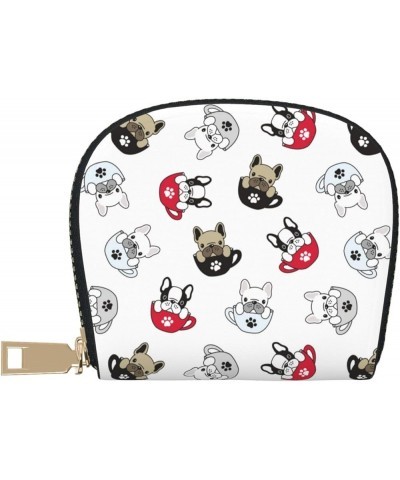 Unique Accordion Credit Card Case Wallet for Women Girls, Dog Traces Cute Puppy Paw Art Very Interesting PU Leather Card Hold...