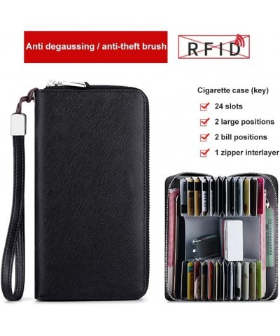 Leather Wallet RFID/NFC Blocking Wallets Coin Purse Large Credito Card Holder Wallets and Card Holders,24 Anti Credit Card Ho...