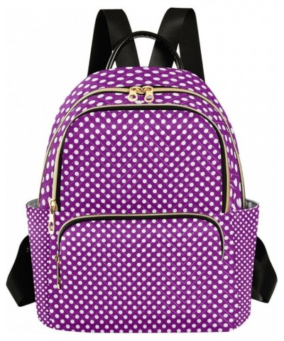 Women Backpack Polka Dot Purple White Anti-Theft Travel Backpack with Luggage Belt Durable Lightweight Handbag Lady Purse Roo...