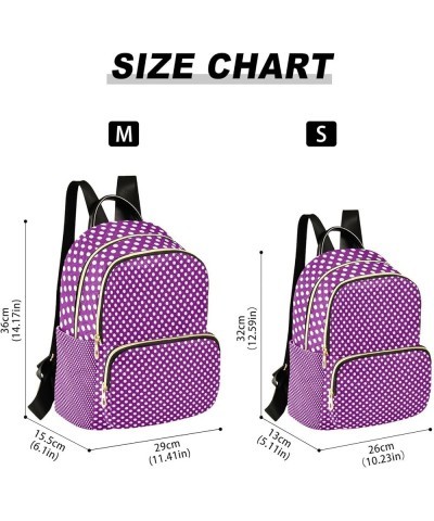 Women Backpack Polka Dot Purple White Anti-Theft Travel Backpack with Luggage Belt Durable Lightweight Handbag Lady Purse Roo...