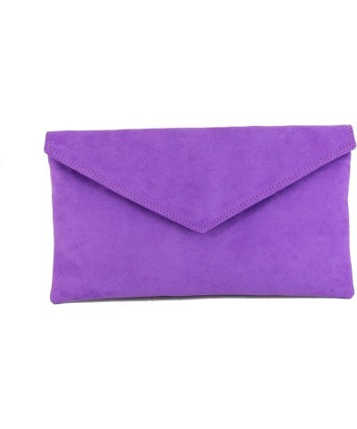 Womens Neat Envelope Faux Suede Clutch Bag/Shoulder Bag Violet Purple $26.54 Clutches