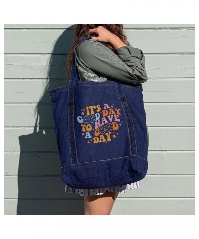 It's a Good Day to Have a Good Day Denim Tote Bag - Good Day Bag - Positive Vibes Gift Light Washed $25.64 Totes