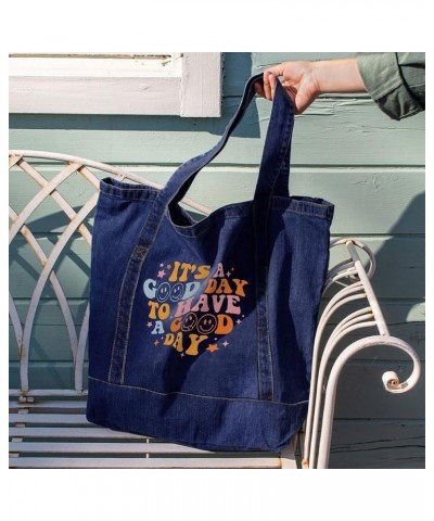 It's a Good Day to Have a Good Day Denim Tote Bag - Good Day Bag - Positive Vibes Gift Light Washed $25.64 Totes