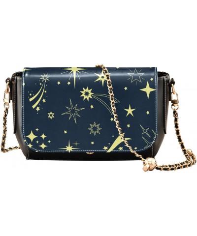 Starry Night Crossbody Shoulder Bag for Women, PU Leather Flap Satchel Purse, Shoulder Handbags with Adjustable Strap, Clutch...