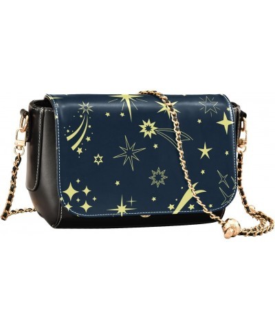 Starry Night Crossbody Shoulder Bag for Women, PU Leather Flap Satchel Purse, Shoulder Handbags with Adjustable Strap, Clutch...