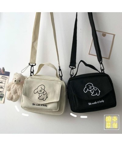 Canvas Messenger Bag for School Kawaii Purse Crossbody Purse for Women Kawaii Crossbody Bag (Beige Dog,Bag Only) Beige Dog Ba...