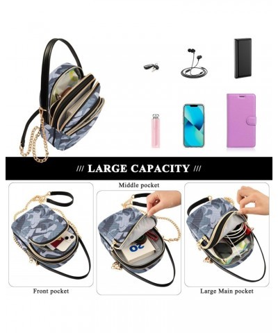 Sharks Camo Multi Pockets Crossbody Bags for Women Zip Cell Phone Purse Wallet Bag with Detachable Shoulder Strap Wallet Purs...