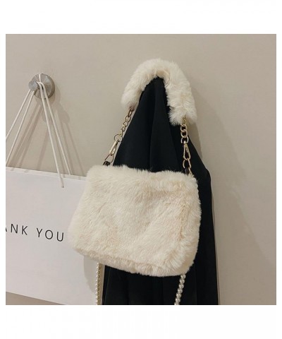 Faux Fur Shoulder Bag, Luxury Handbag Coin Purse Soft Fluffy Furry Plush Shoulders Bags(white) Pink $8.81 Handbags