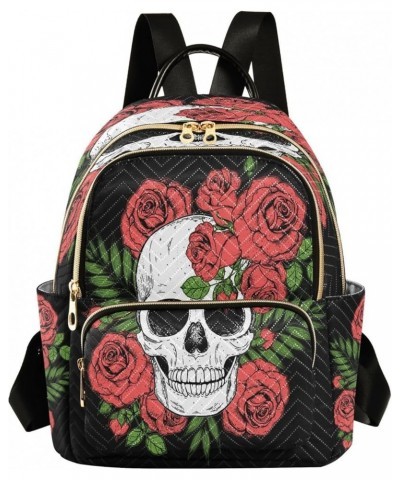 Fashion Backpack Mini Backpack Purse Casual Daily Backpack Skull Rose Retro for Travel for College Work Medium $15.58 Backpacks