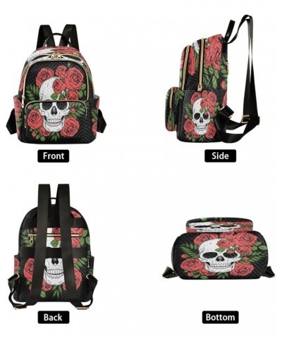 Fashion Backpack Mini Backpack Purse Casual Daily Backpack Skull Rose Retro for Travel for College Work Medium $15.58 Backpacks