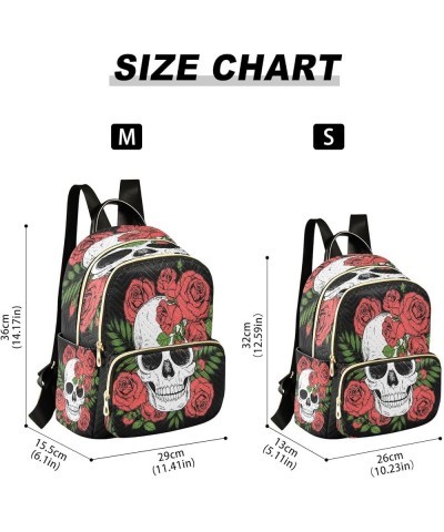 Fashion Backpack Mini Backpack Purse Casual Daily Backpack Skull Rose Retro for Travel for College Work Medium $15.58 Backpacks