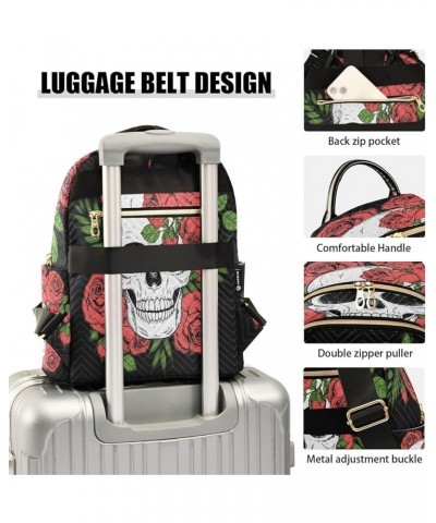 Fashion Backpack Mini Backpack Purse Casual Daily Backpack Skull Rose Retro for Travel for College Work Medium $15.58 Backpacks