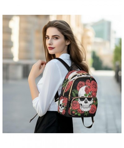 Fashion Backpack Mini Backpack Purse Casual Daily Backpack Skull Rose Retro for Travel for College Work Medium $15.58 Backpacks