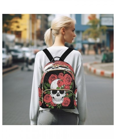 Fashion Backpack Mini Backpack Purse Casual Daily Backpack Skull Rose Retro for Travel for College Work Medium $15.58 Backpacks