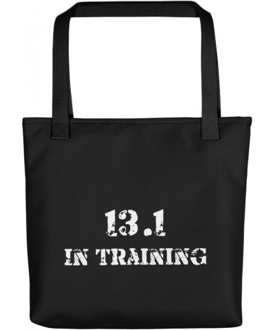 13.1 in Training Half Marathon Race - Running Canvas Tote Bag 15x15" Black $22.00 Totes