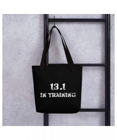 13.1 in Training Half Marathon Race - Running Canvas Tote Bag 15x15" Black $22.00 Totes