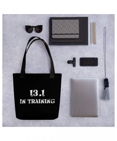 13.1 in Training Half Marathon Race - Running Canvas Tote Bag 15x15" Black $22.00 Totes