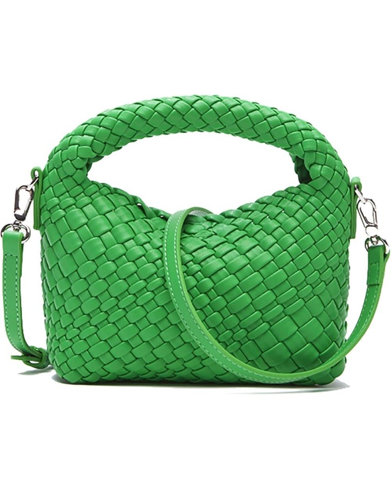 Woven Purse For Women, Small Crossbody Tote Bag with Detachable Shoulder Strap, Girls Top Handle Handbag Green $26.39 Handbags