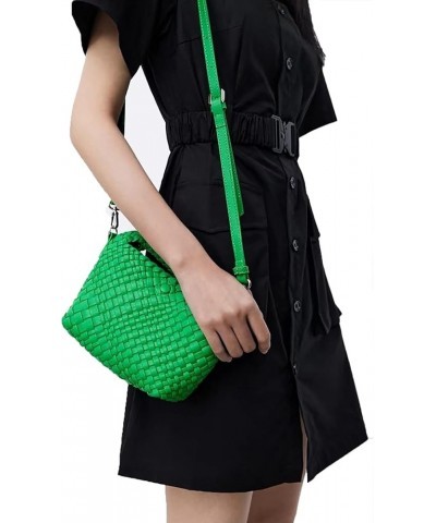 Woven Purse For Women, Small Crossbody Tote Bag with Detachable Shoulder Strap, Girls Top Handle Handbag Green $26.39 Handbags