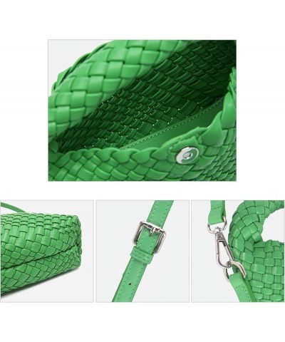 Woven Purse For Women, Small Crossbody Tote Bag with Detachable Shoulder Strap, Girls Top Handle Handbag Green $26.39 Handbags