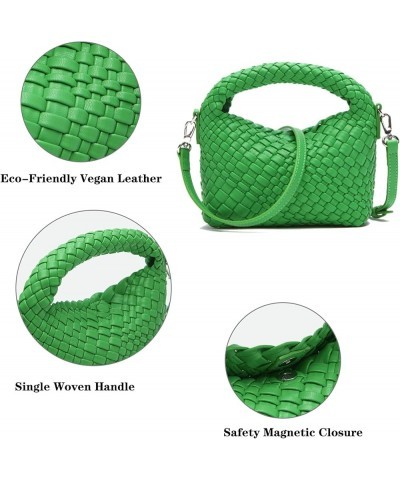 Woven Purse For Women, Small Crossbody Tote Bag with Detachable Shoulder Strap, Girls Top Handle Handbag Green $26.39 Handbags