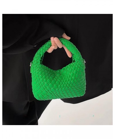 Woven Purse For Women, Small Crossbody Tote Bag with Detachable Shoulder Strap, Girls Top Handle Handbag Green $26.39 Handbags