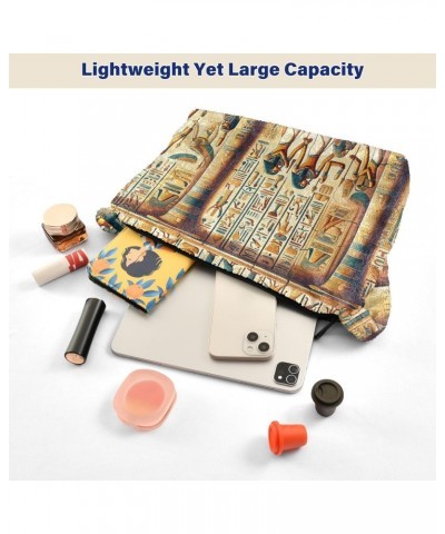 Ladies Soft Plush Underarm Bag Ancient-egypt-hieroglyphs Fluffy Shoulder Bag Women Furry Purse Handbag $16.95 Shoulder Bags