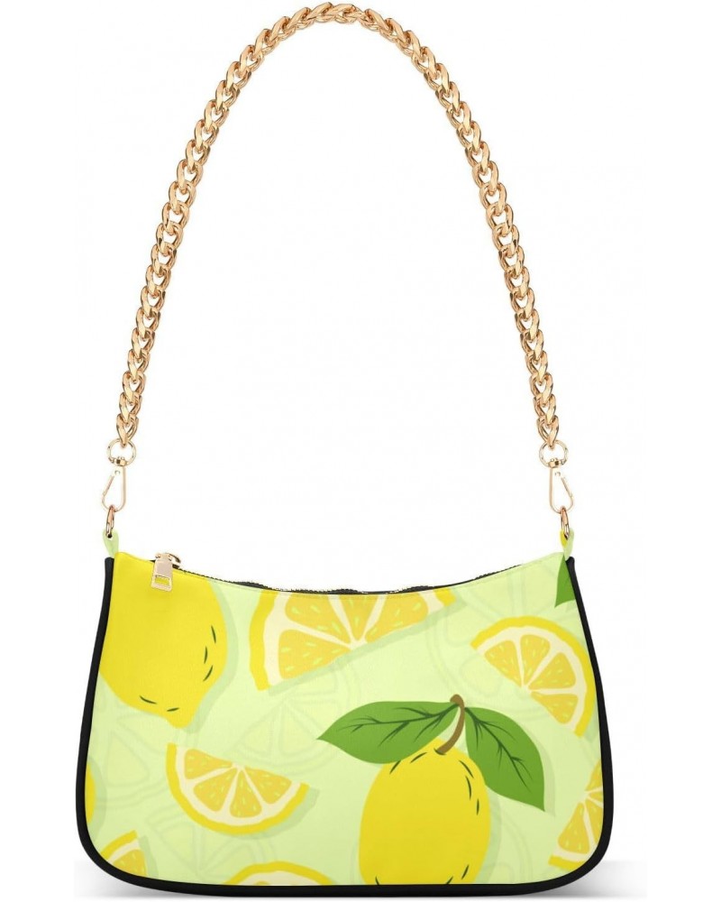 Fruit Shoulder Bag Summer Lemon Leaves Women Clutch Handbag Shoulder Purch Boho Bag Date Chain Bag Tote Bag Spring Holiday Bi...