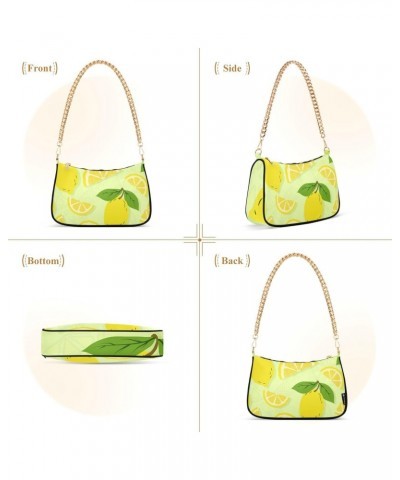 Fruit Shoulder Bag Summer Lemon Leaves Women Clutch Handbag Shoulder Purch Boho Bag Date Chain Bag Tote Bag Spring Holiday Bi...