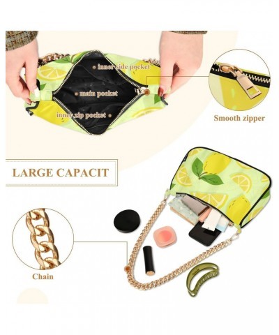 Fruit Shoulder Bag Summer Lemon Leaves Women Clutch Handbag Shoulder Purch Boho Bag Date Chain Bag Tote Bag Spring Holiday Bi...