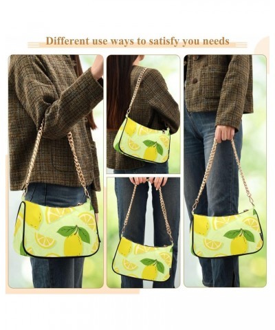 Fruit Shoulder Bag Summer Lemon Leaves Women Clutch Handbag Shoulder Purch Boho Bag Date Chain Bag Tote Bag Spring Holiday Bi...