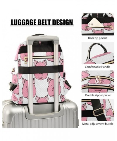 Women Backpack Purse Hand Drawn Piglets Faces Pattern Fashion Shoulder Bags Travel Backpack Small Daypacks M Small $10.40 Bac...