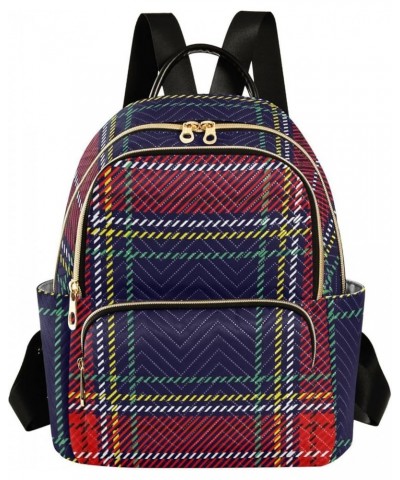 Colorful Plaid Women's Backpack Wallet Casual Small Backpack Fashion Women's Travel Bag School Backpack Color232 Medium $14.2...